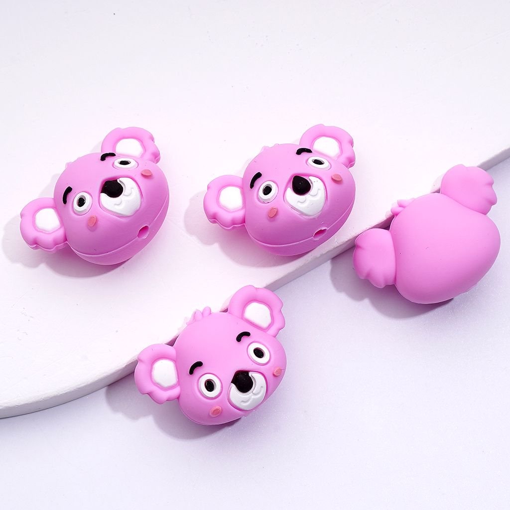 3D Naughty Cute Koala Head Silicone Focal Beads