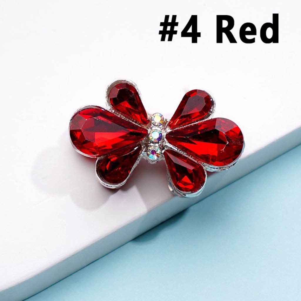 Delicate Fancy Silver Alloy Bowknot Flower with Colorful & AB Rhinestones Beads, Around 28*18MM