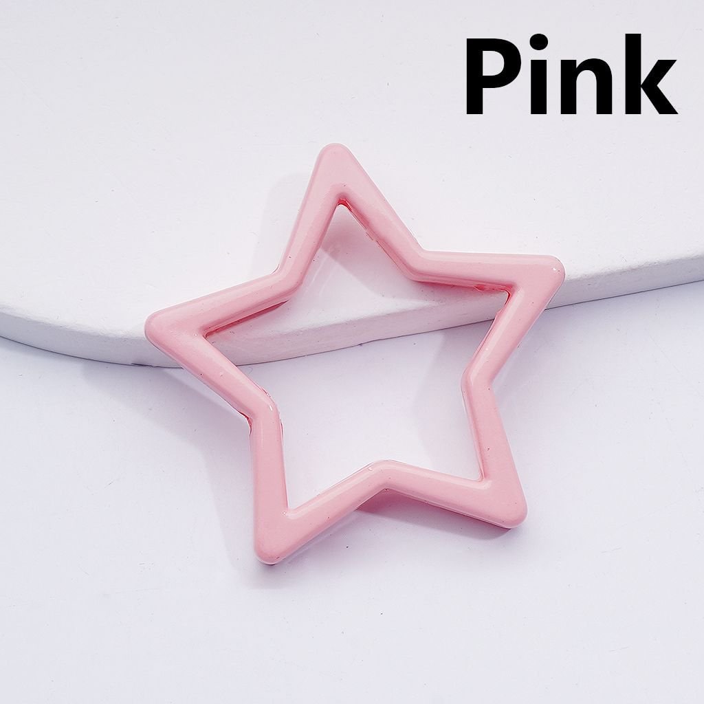 Five-Pointed Star Frame Acrylic Beads Solid Color Design, 43MM (Single Color is available for 100pcs(whole bag))