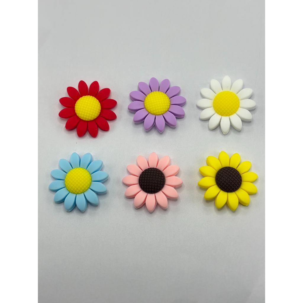 Flower, Large Flowers Silicone Focal Beads