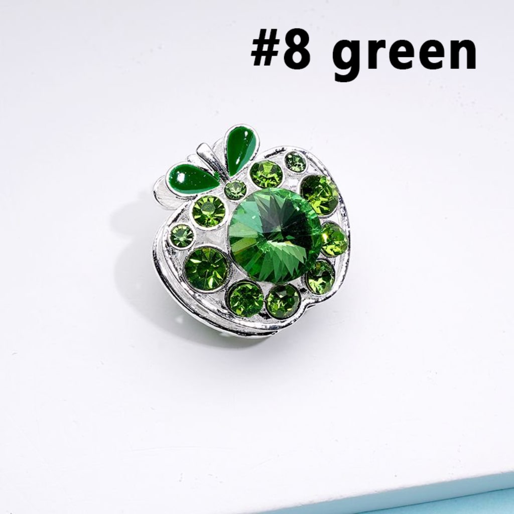 Silver Exquisite Fancy Alloy Apple with Colorful Rhinestones Beads, Around 25*25MM