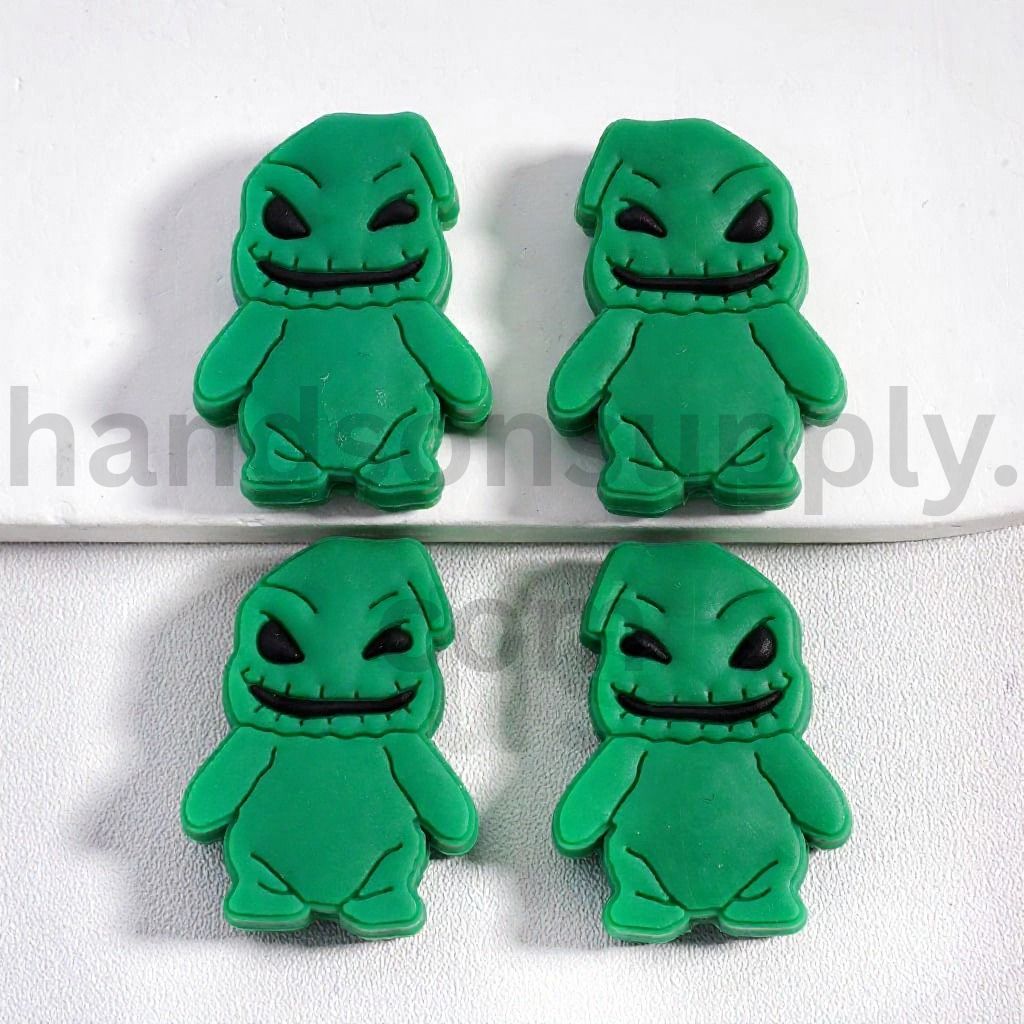 Cute Green Oogie Boogie Nightmare Series Halloween Goust Face Silicone Focal Bead