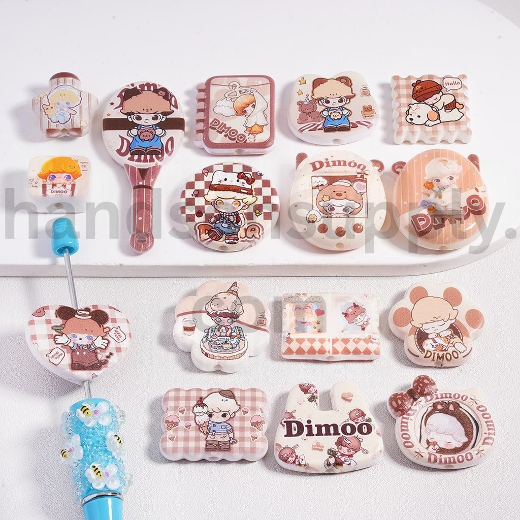 Cute Baby Dimo PopMart Series Mixed Designs Shape Acrylic Beads Pendant