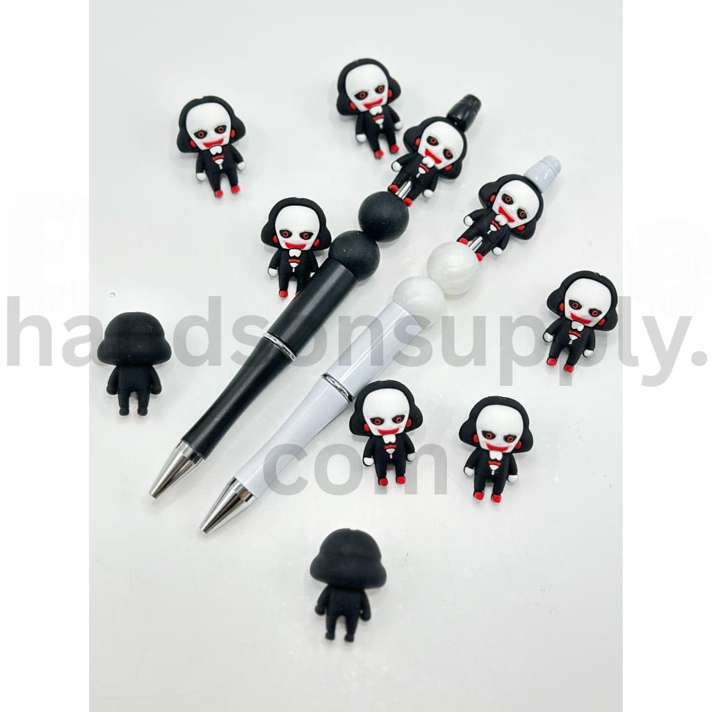 3D Jigsa Spooky Figure Silicone Focal Beads