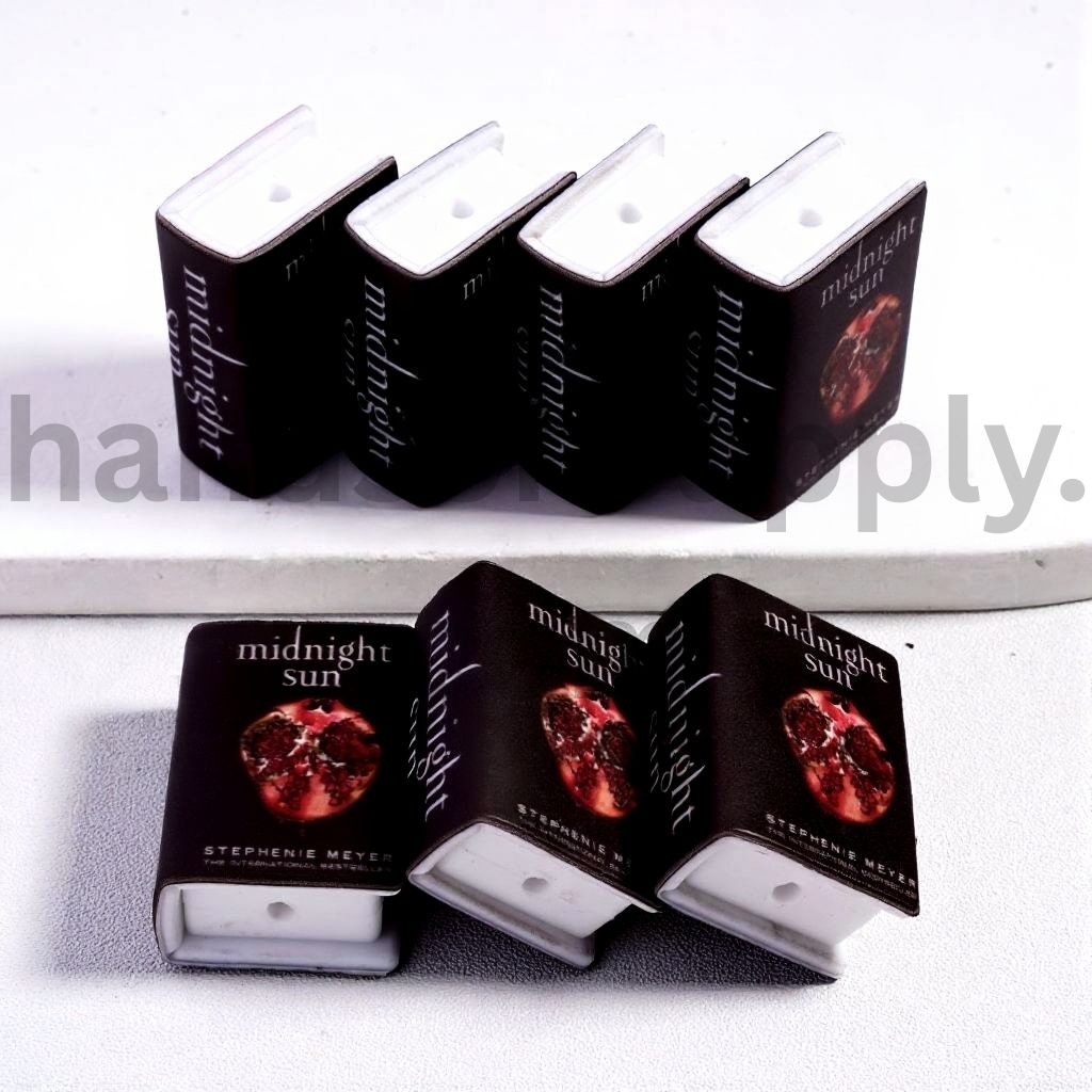 3D Black Mini Book with Pomegranate Detail Adhesive Mould Style Silicone Focal Beads