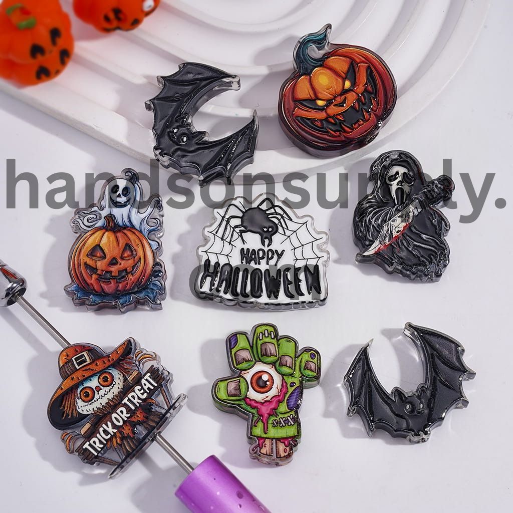 Spooky Horror Halloween Series in Version Style Translucent Acrylic Beads Random Mix