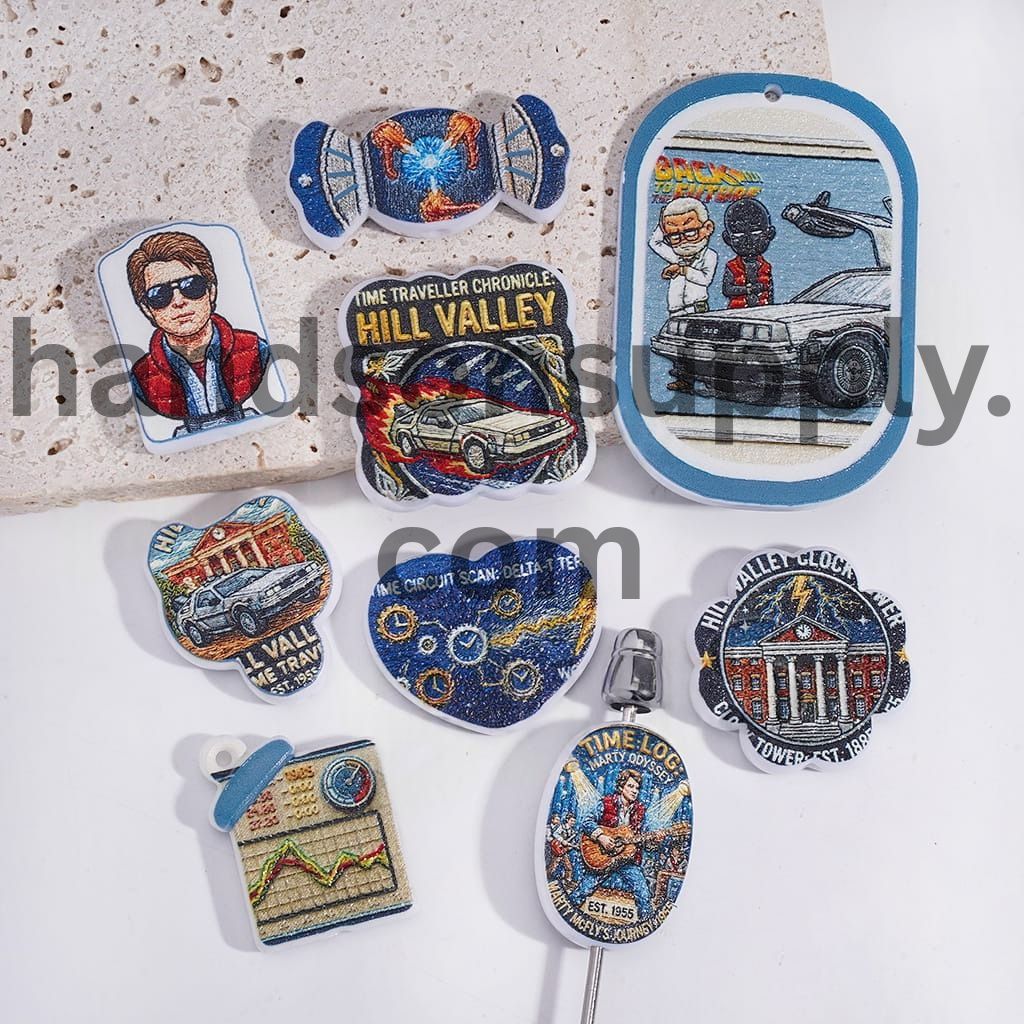 Retro Future Time Travel Character Series in Version Style Acrylic Beads Pendants Random Mix
