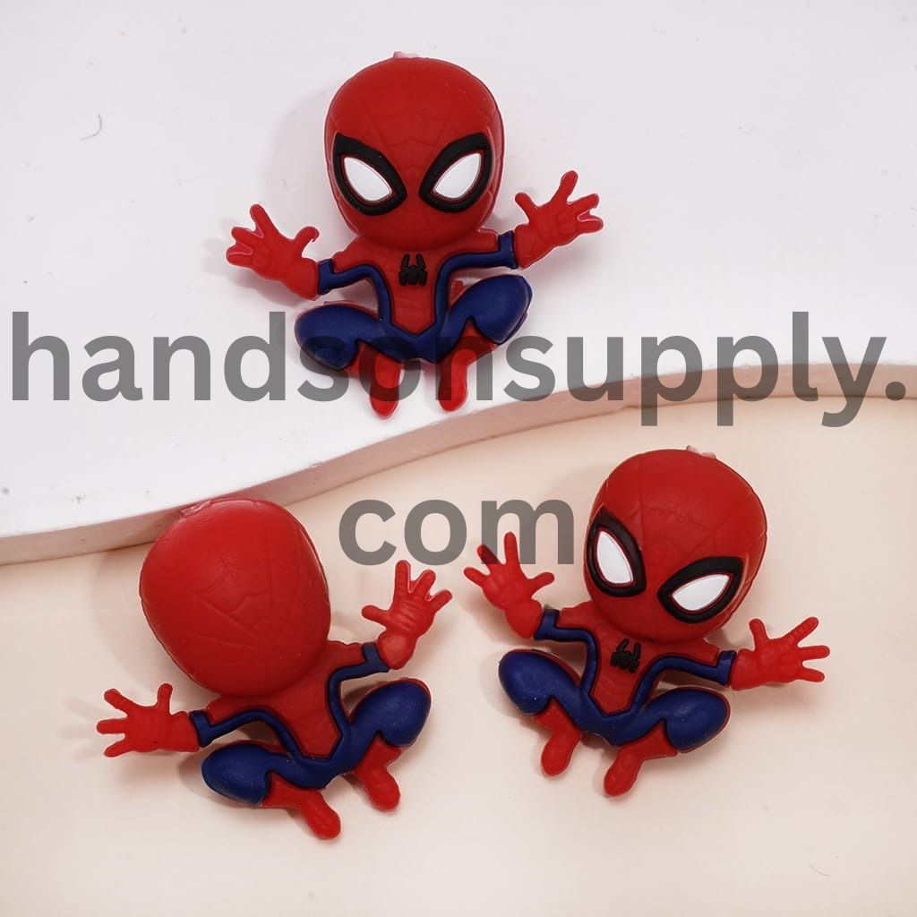 3D Web Spider Superhero Character in Classic Pose Silicone Focal Beads