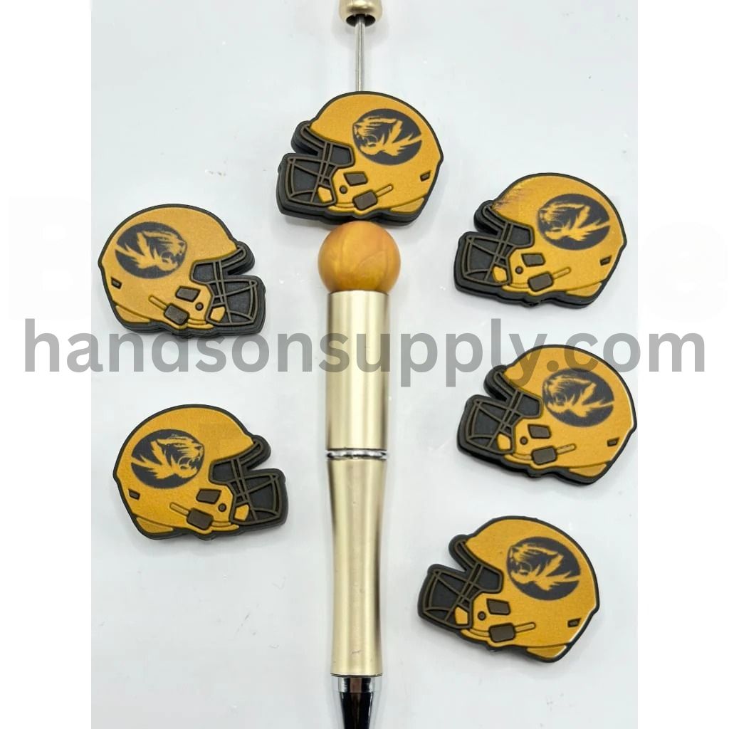 USA Football Teams Missouri Tige Helmet America College University Silicone Focal Beads