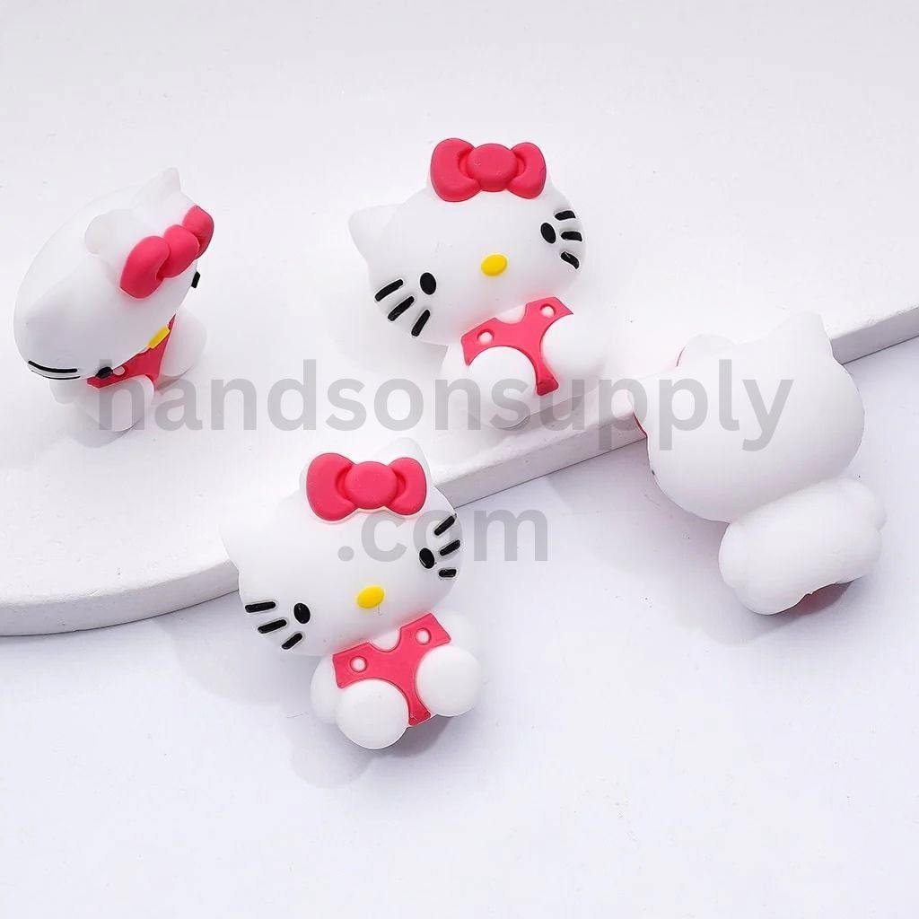 3D Adorable Sanri Inspired HK Kitty Cat Silicone Focal Beads