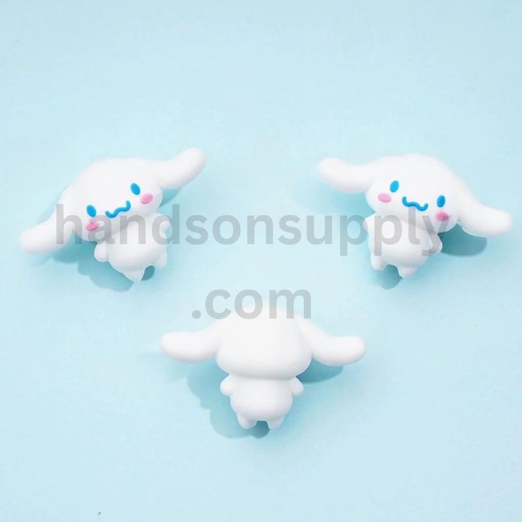 3D Adorable Sanri Cartoon White Bunny Cinnamorol Silicone Focal Beads