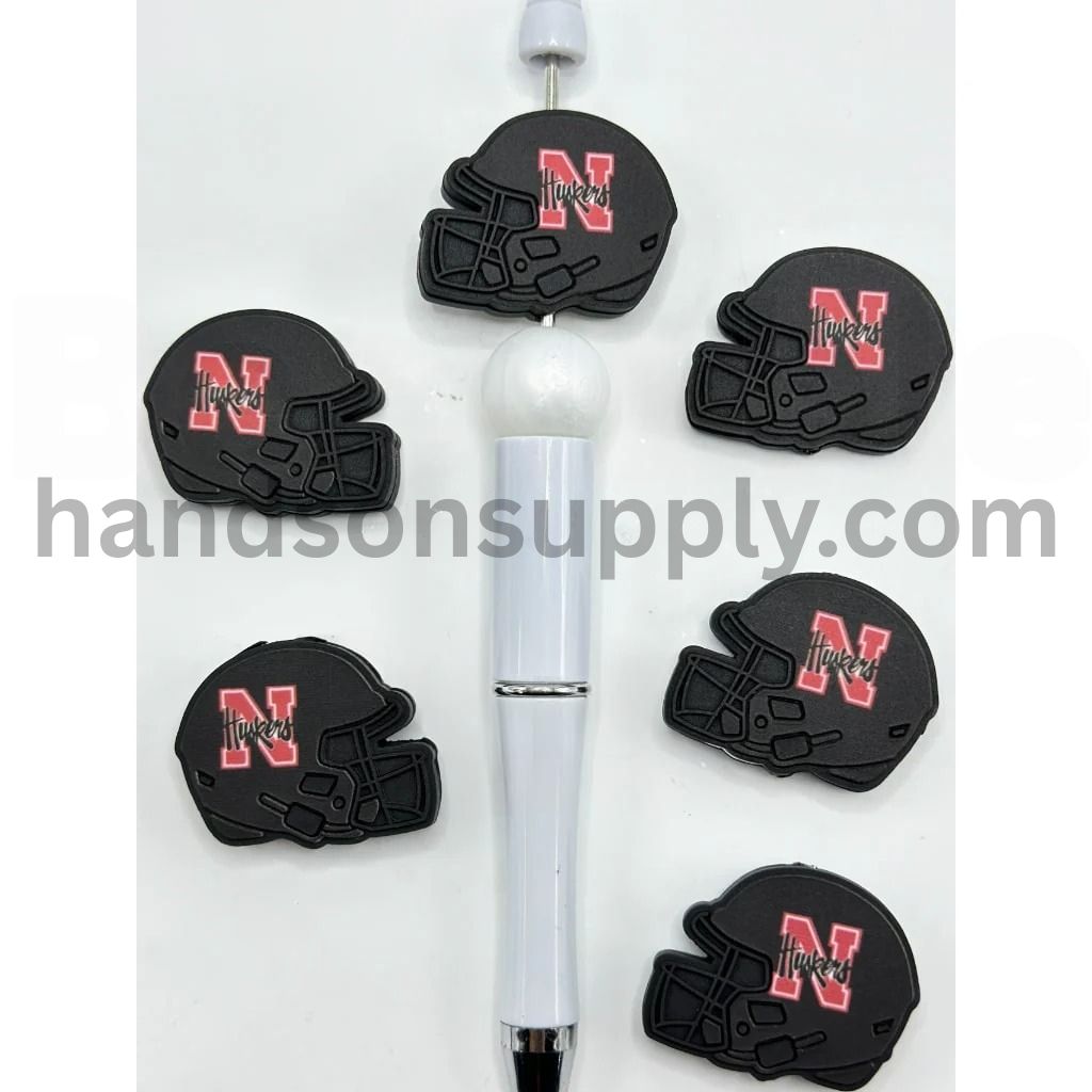 USA America Nebraska Cornhuske Helmet College University Football Teams Silicone Focal Beads