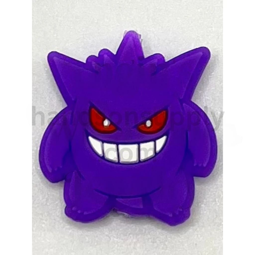 Spooky Purple Cartoon Spirit Monster Silicone Focal Bead