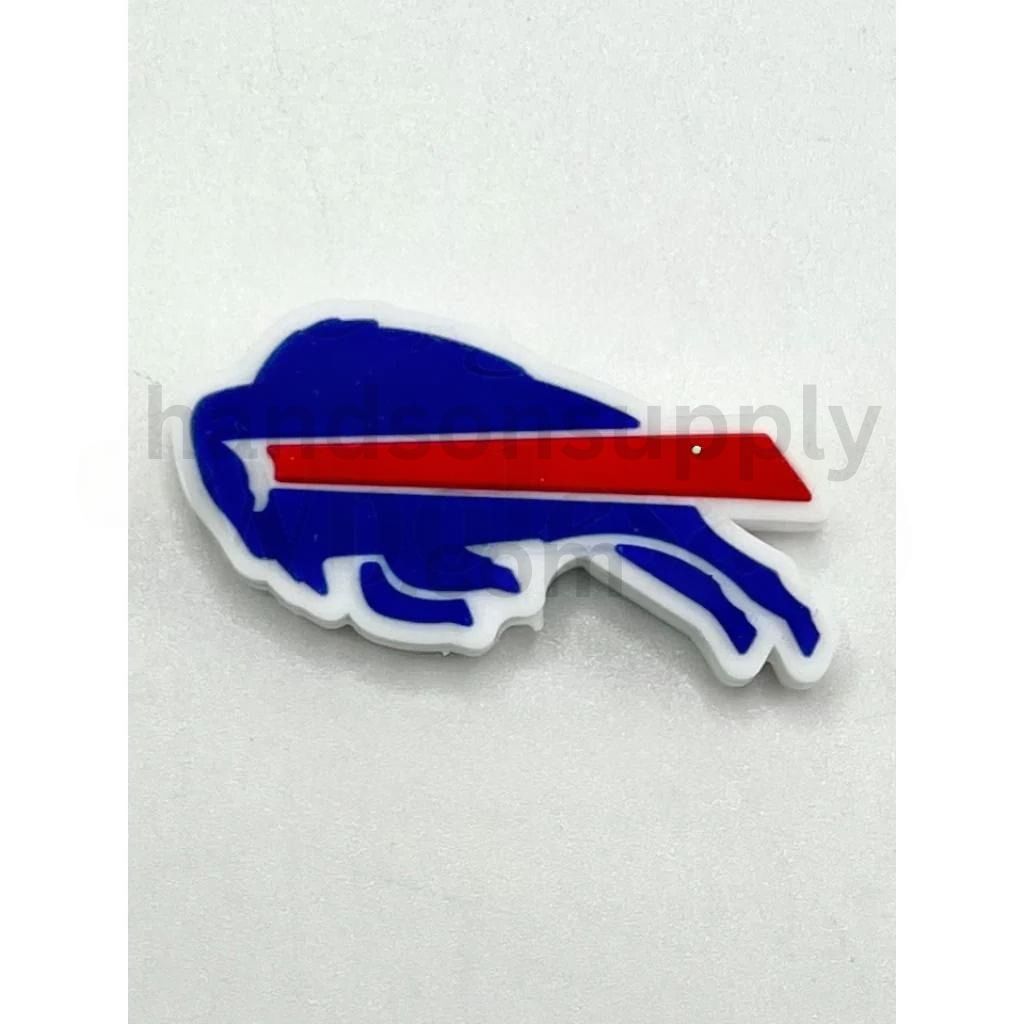 Sport Match Blue Buffalo Football Game Silicone Focal Beads