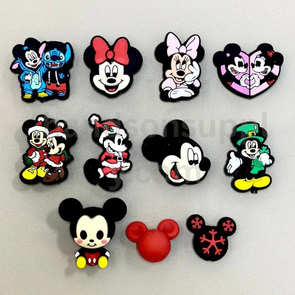 Minni Disne Micki Silicone Focal Beads, Random Mix