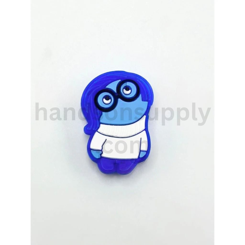 3D Sadnes Cartoon Character Moody Girl from Inside Out Silicone Focal Beads