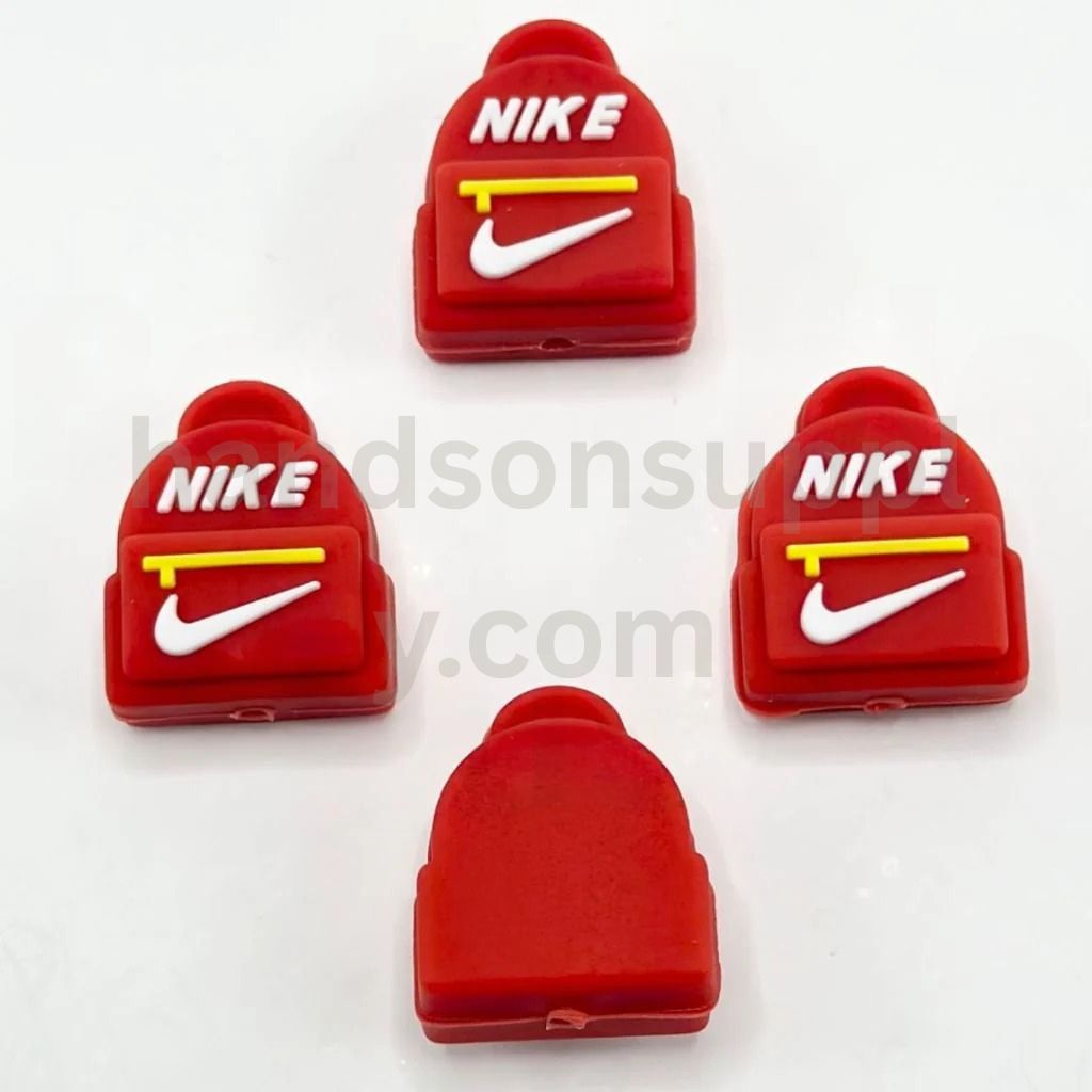 3D Cute Nik Backpack Red Schoolbag Silicone Focal Beads