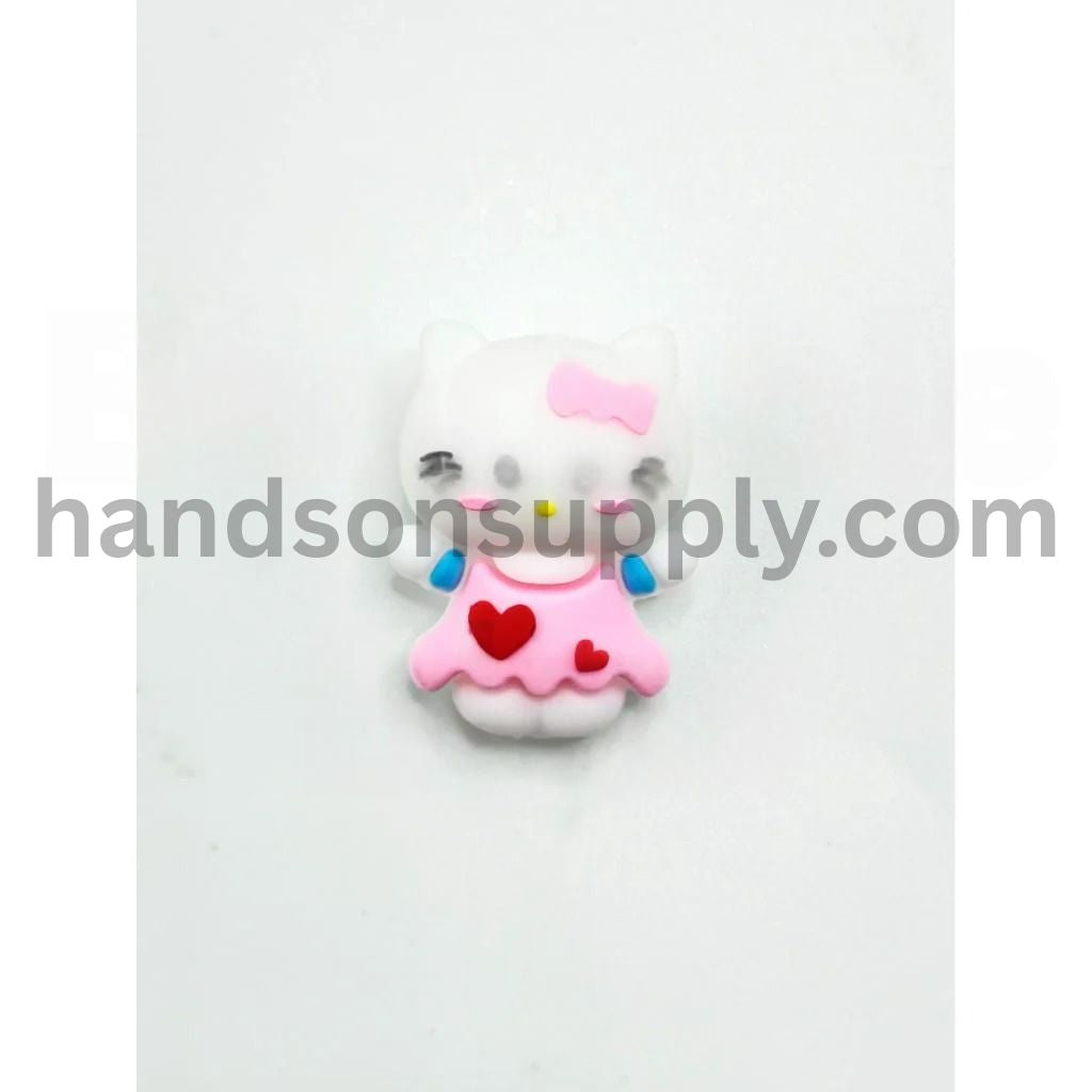3D Cute Cat Character Silicone Focal Beads