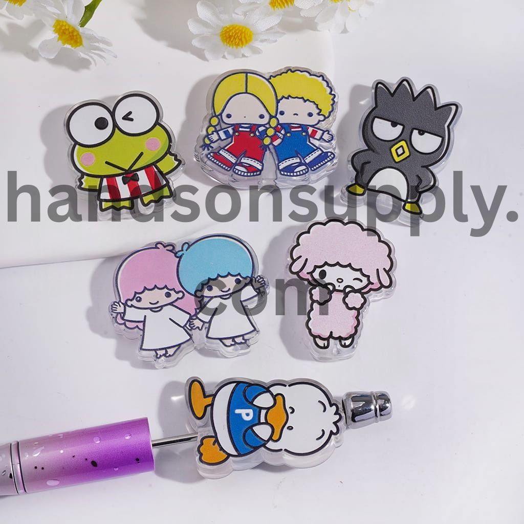 Cute Kawaii Adorable Cartoon Character Series, Translucent, Acrylic Beads Random Mix