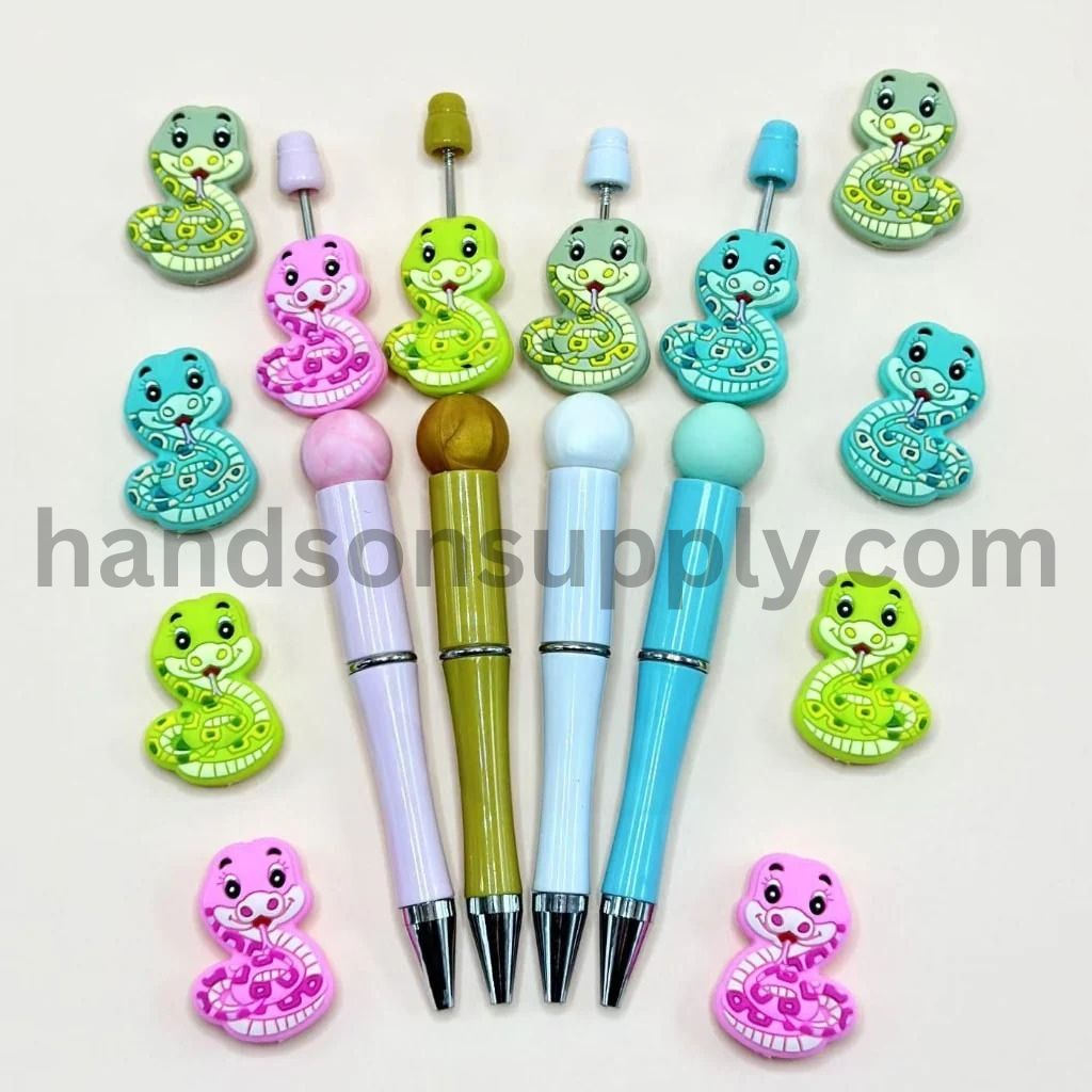 Cute Multi-Color Mini Snakes Silicone Focal Beads