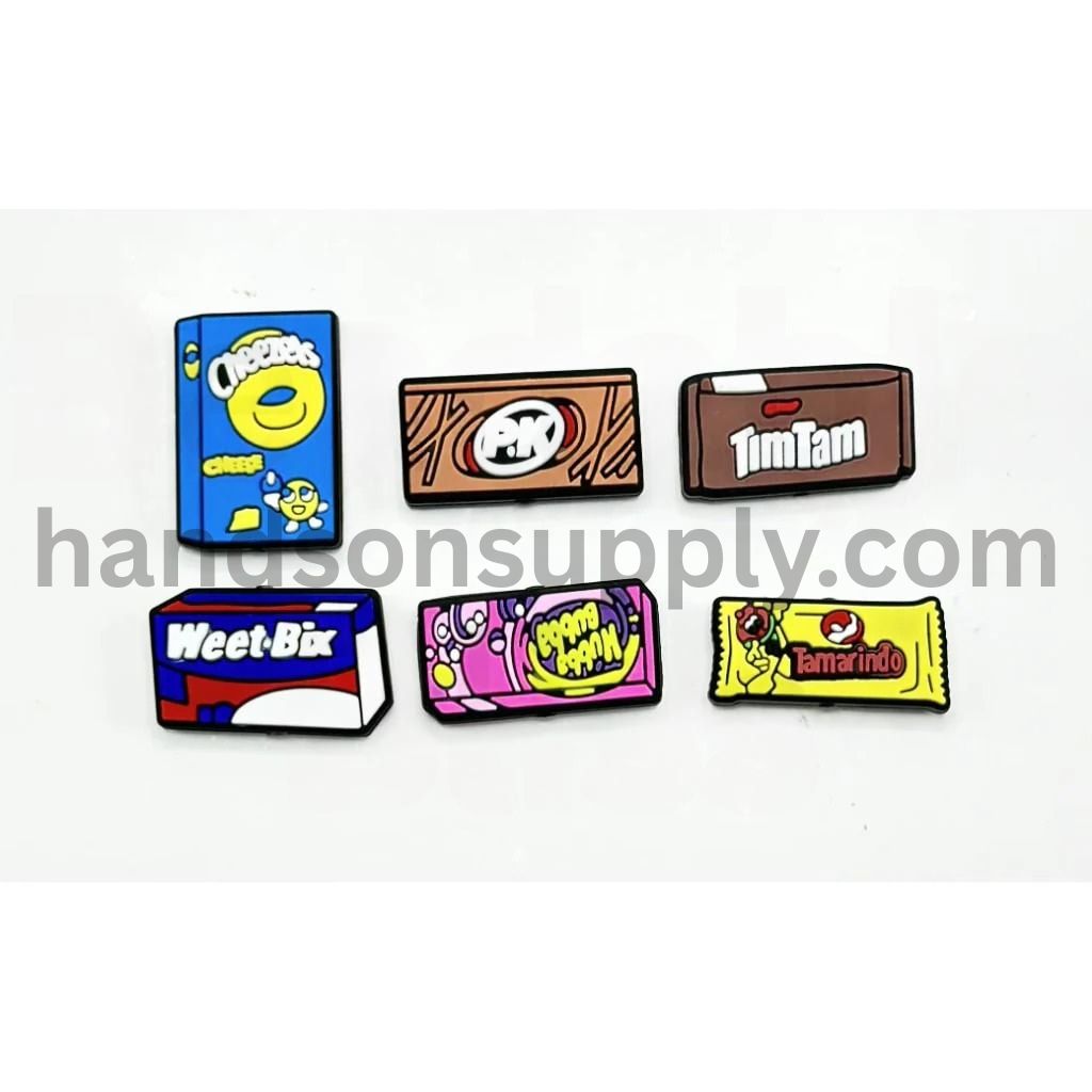 Chocolate Candy Sweet Yummy Snacks Cheeze Chewing Gum Timta Weetbi Tamarind Silicone Focal Beads, Random Mix