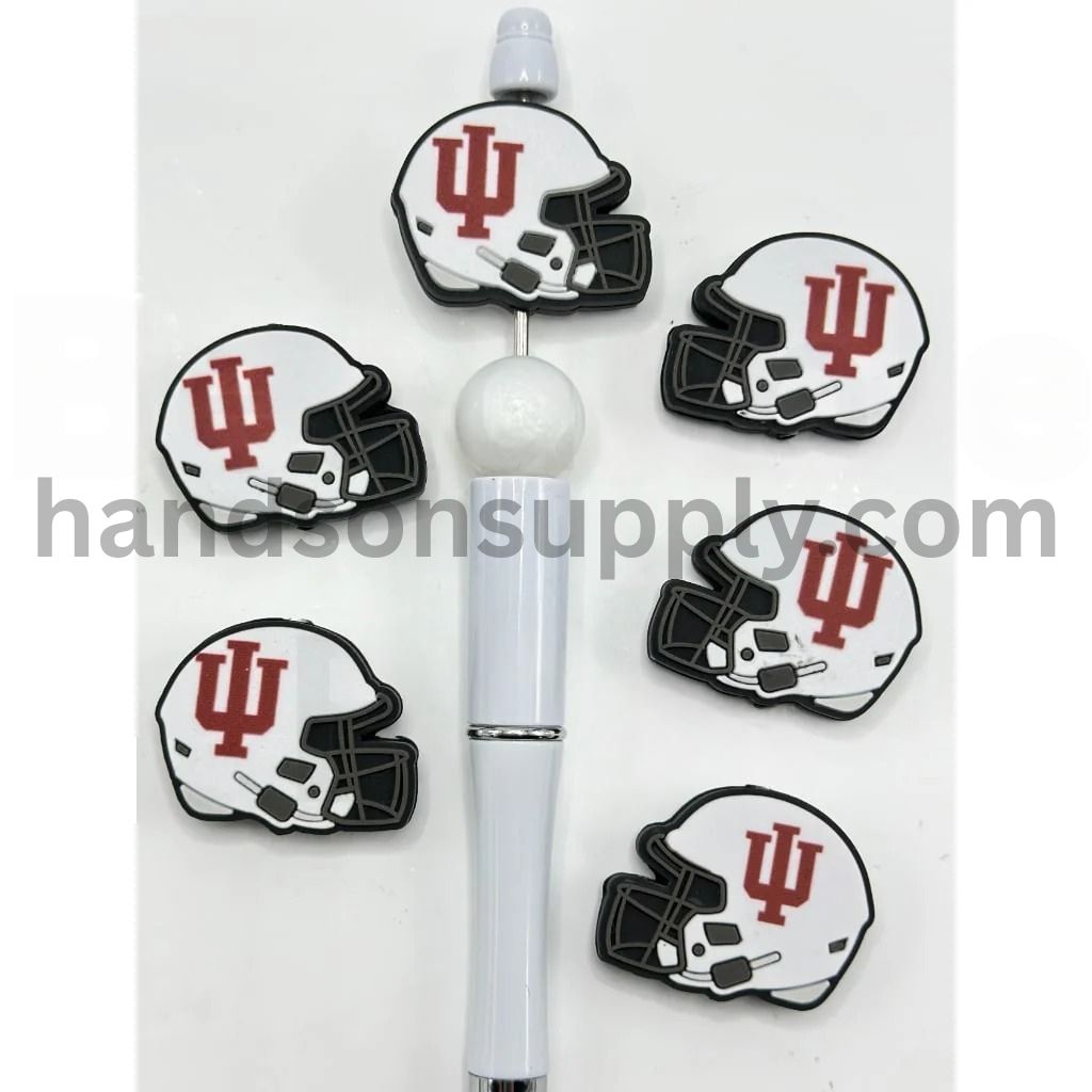 USA Indiana Hoosie Helmet America College University Football Teams Silicone Focal Beads