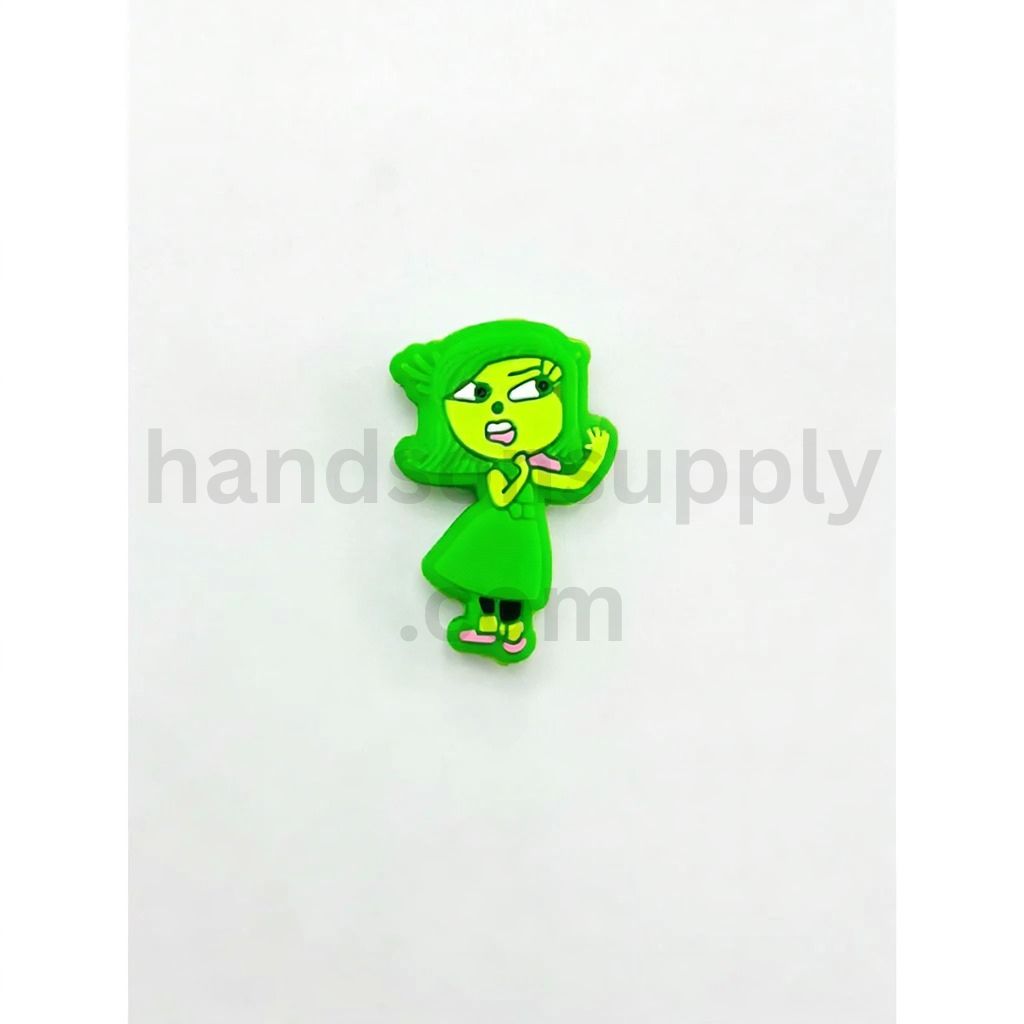 3D Cartoon Green Inside Out Disgus Character Glossy Silicone Focal Beads
