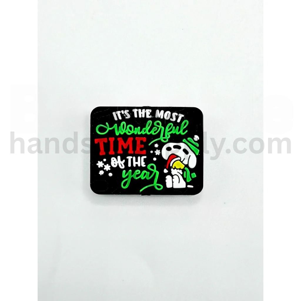 Beagle Dog It's the Most Wonderful Time of the Year Silicone Focal Beads