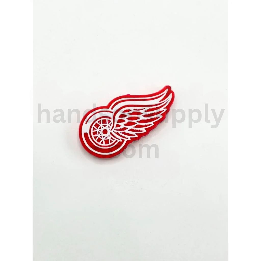 USA Sports Detroit Red Hockey Team Theme Wongs Silicone Focal Beads
