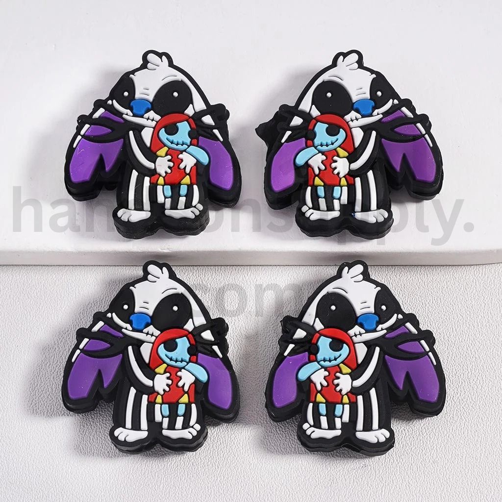 Skeleton Stitch Hugging Sally Halloween Silicone Focal Beads
