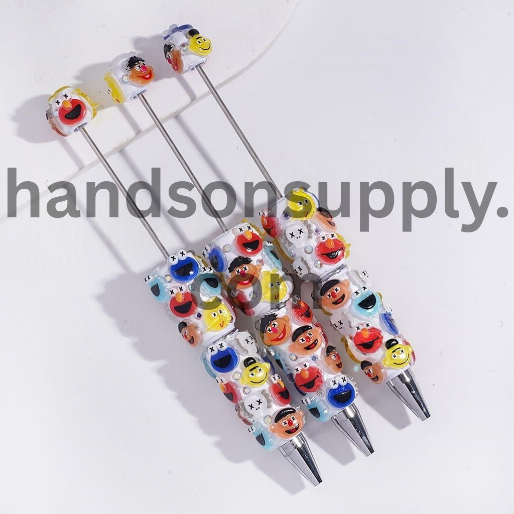 3D Classic Puppet Character Design with AB Rhinestones Beadable Clay Pens