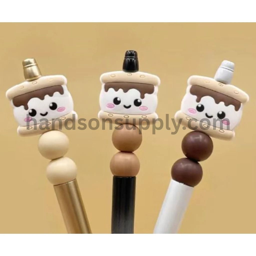 S'more Cookie Sandwich Smile Face Hamburger Silicone Focal Beads