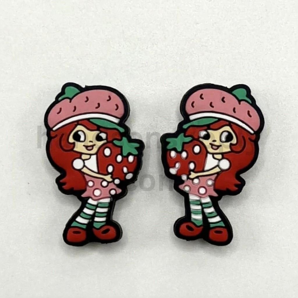 Sweet Berry Girl with Hat Style Silicone Focal Beads
