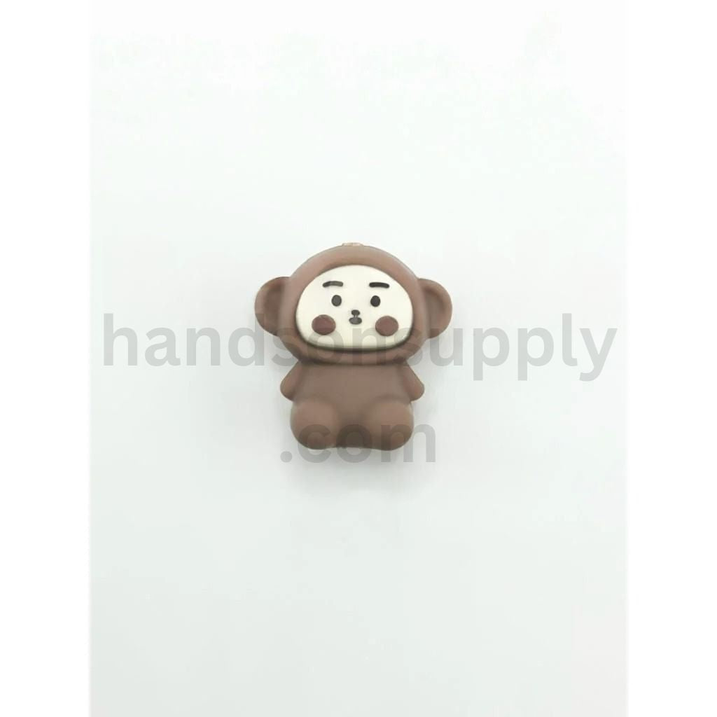 Adorable 3D Cute Little Monkey Silicone Focal Beads