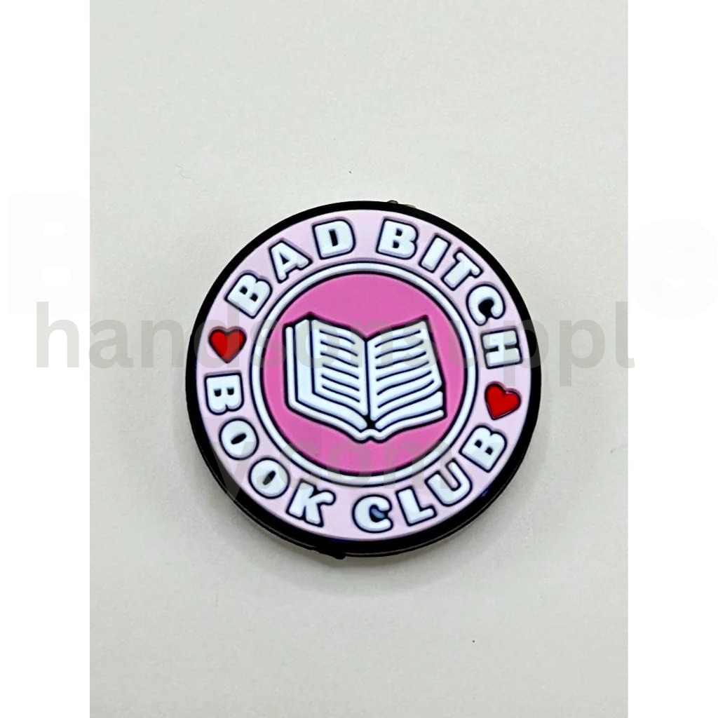 Book Club Bad Bitch Red Heart Round Silicone Focal Beads