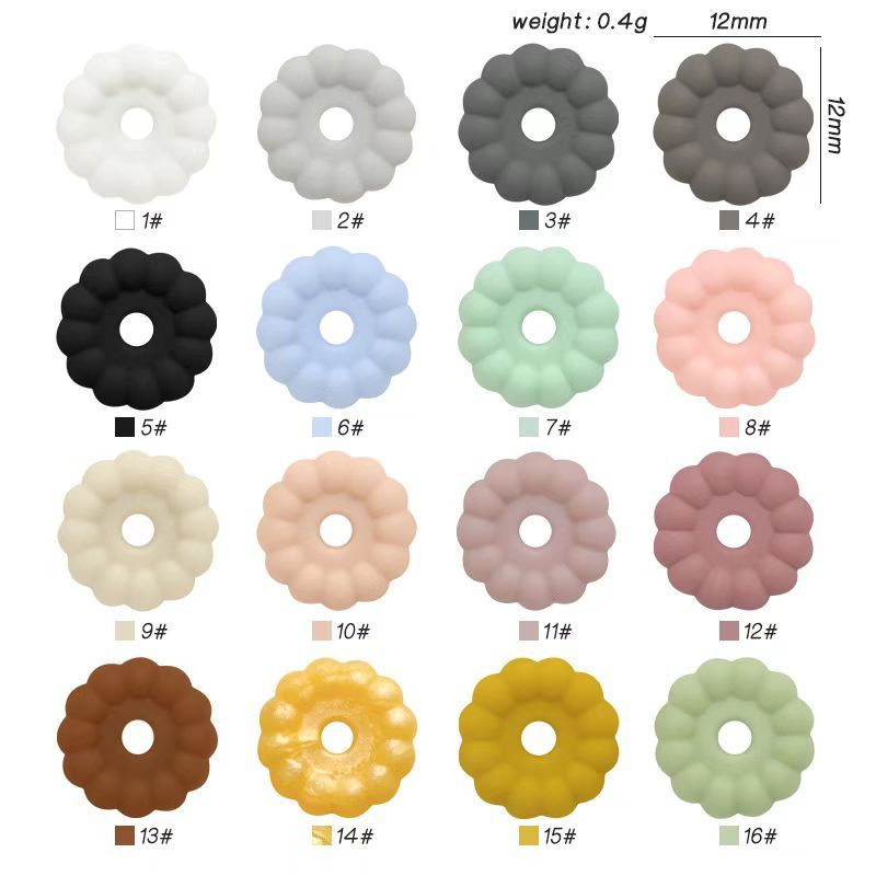 Flat Silicone Focal Beads in Coin Shape with Pumpkin Stripes and Multi-Color Design, 12MM