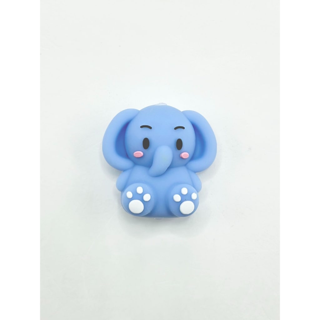 Little Cute 3D Elephant Silicone Focal Beads