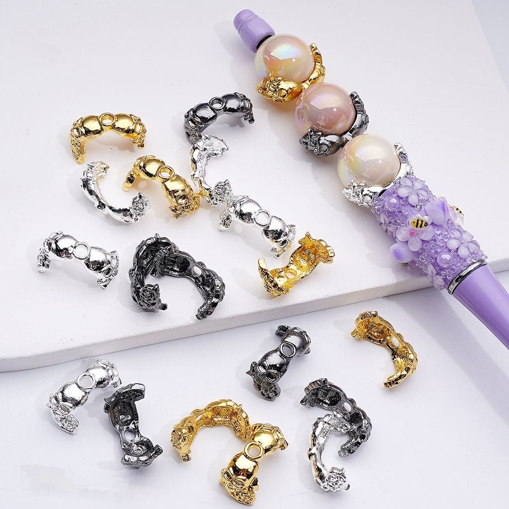 Halloween Skull & Rose Bead Cage Cap Fancy Mixed Metal Skeleton Design (Fits 16MM)