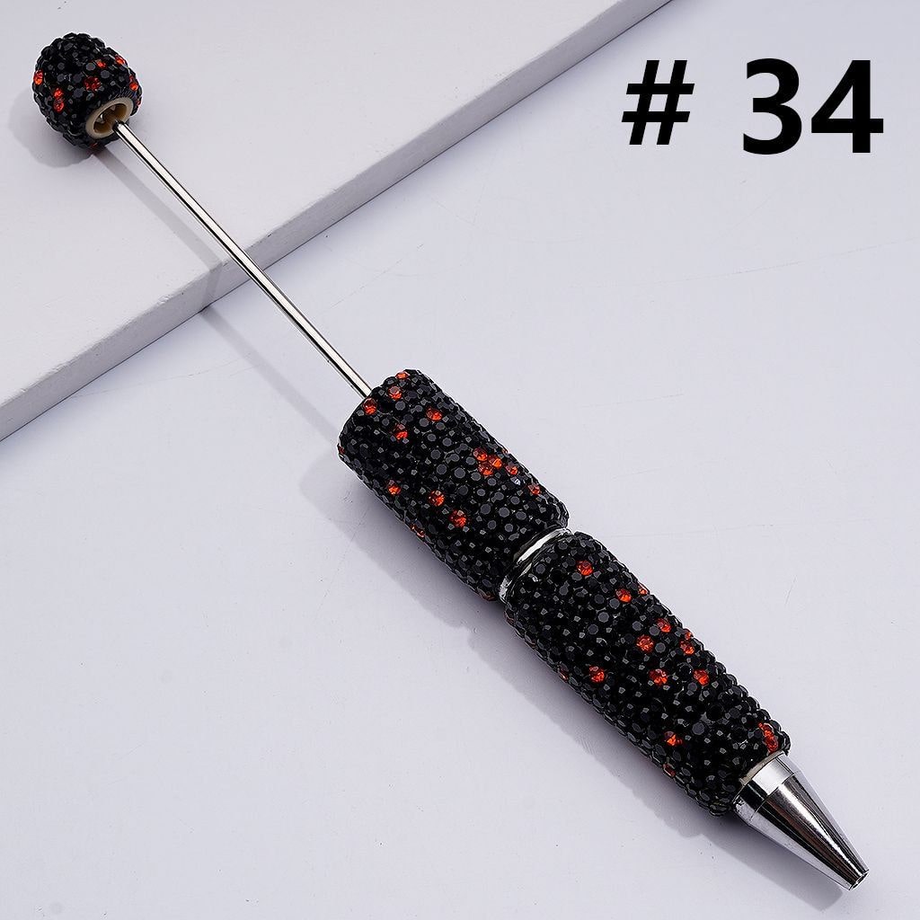 Beadable Clay Pens – Fully Wrapped in Multi-Color & AB Rhinestones for a Vibrant, Eye-Catching Design
