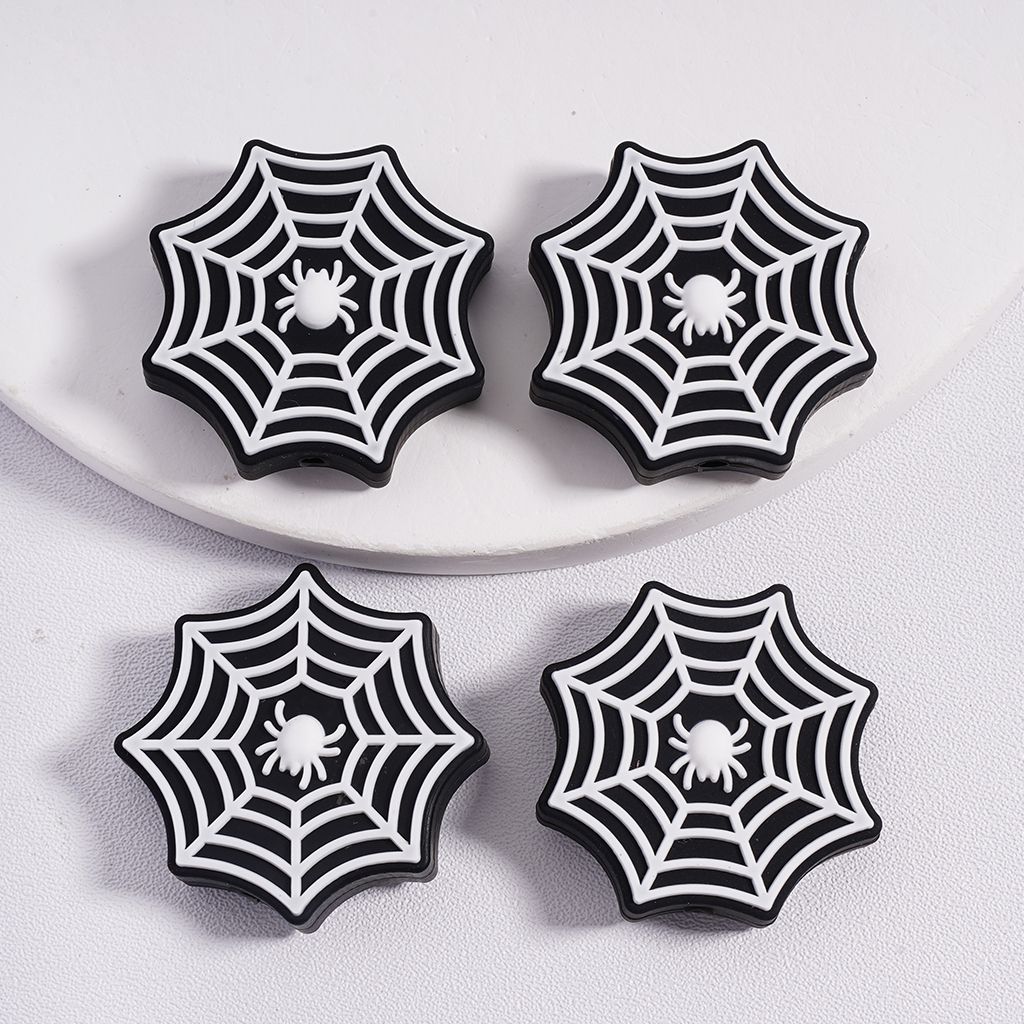 Halloween Spider Web Theme Horror Silicone Focal Beads Random Mix