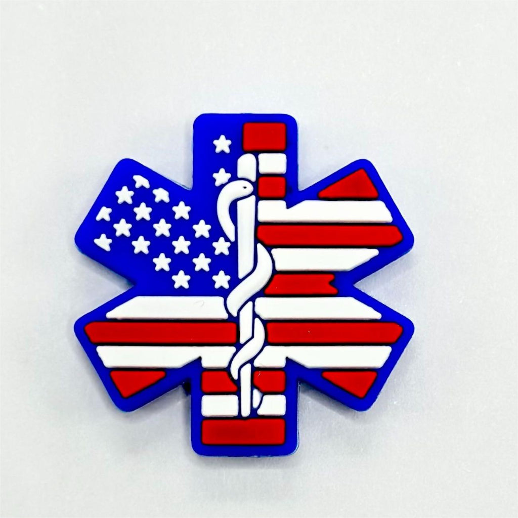Medical Service Health Care Hospital American Flag Ambulance Silicone Focal Beads