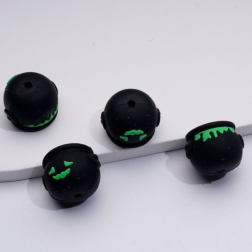 Black Witch's Pot 3D Cute Silicone Focal Beads