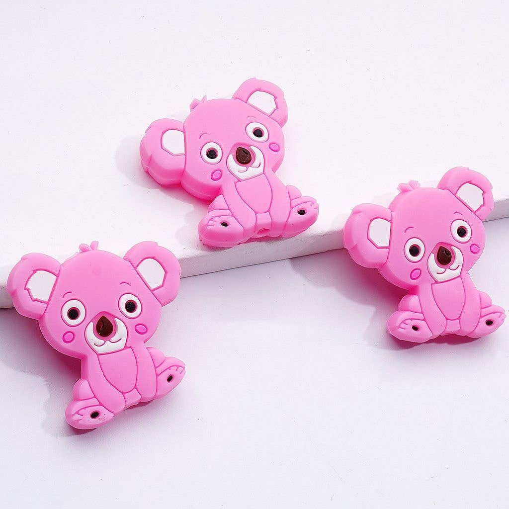 Sweet Koala Silicone Beads Pink and Blue Craft Mix for DIY Projects