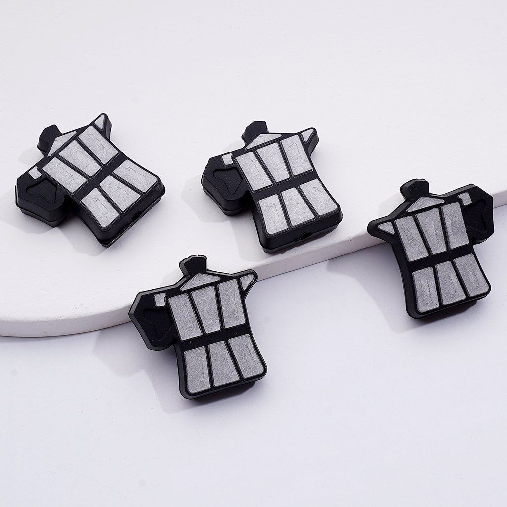 Silver Coffee Grinder & Machine Tool Design Unique Silicone Focal Beads