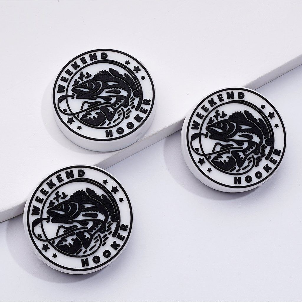 Weekend Fishing Hooker Silicone Focal Beads – Bold Round Design for Anglers