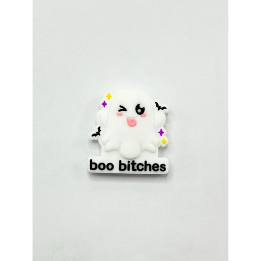 Boo Bitchesa Bat Star The White Ghost Sticks its Tongue Silicone Focal Beads