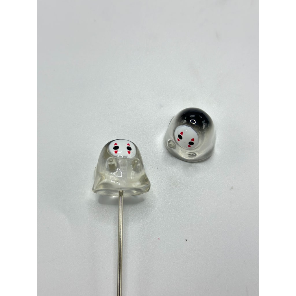 Crystal Ball Clear Ghost Cute Halloween Pen Toppers Beads, Around 10-13MM