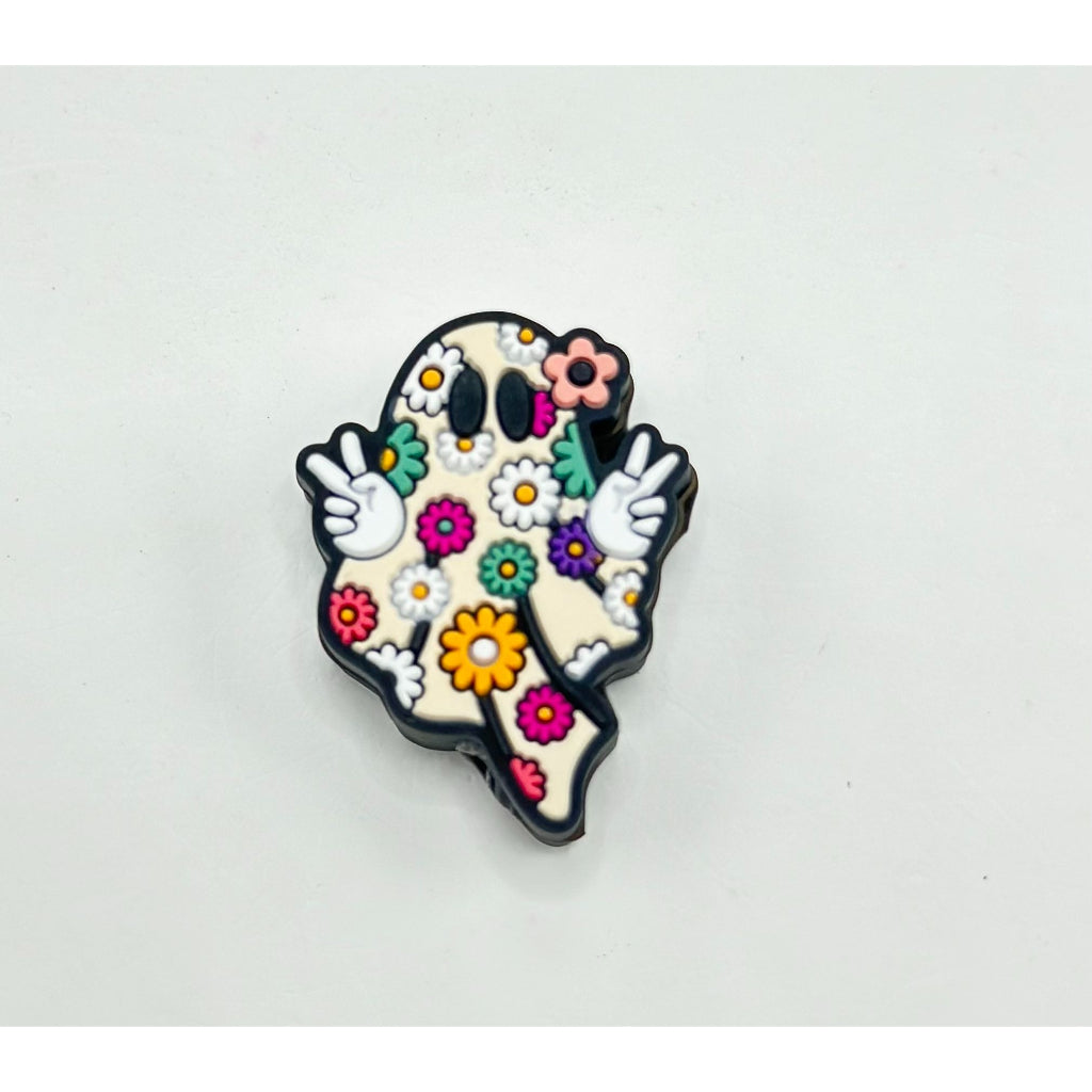 Ghost Greets Everyone in Multi-Color Small Flowers Silicone Focal Beads