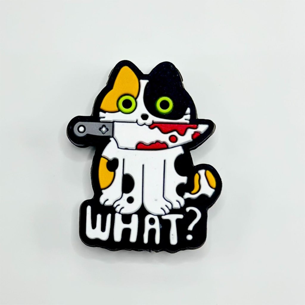 Cat Kitten with a Knife What Silicone Focal Beads