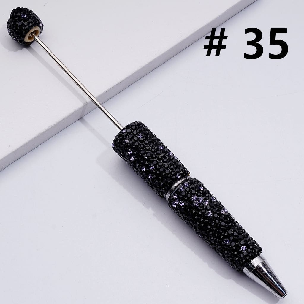Beadable Clay Pens – Fully Wrapped in Multi-Color & AB Rhinestones for a Vibrant, Eye-Catching Design
